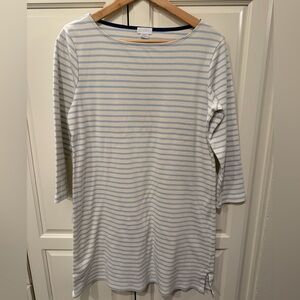 LAKE Pajamas Women's Breton Dress French Blue Stripe Supima Cotton Size S Small